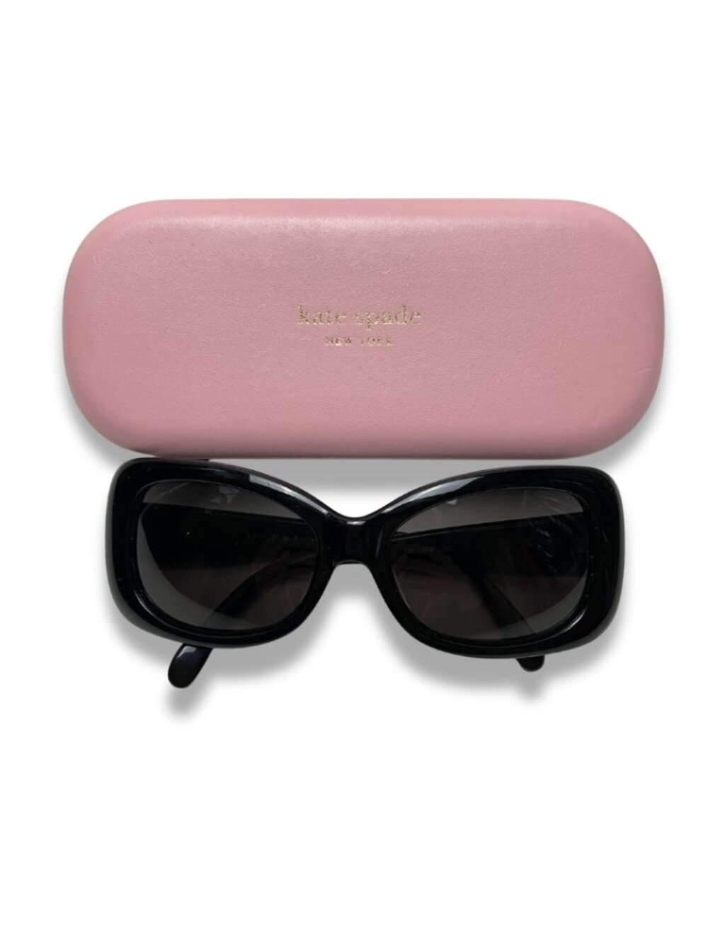 Kate Spade New York Black Oversized Sunglasses w/ Pink Case